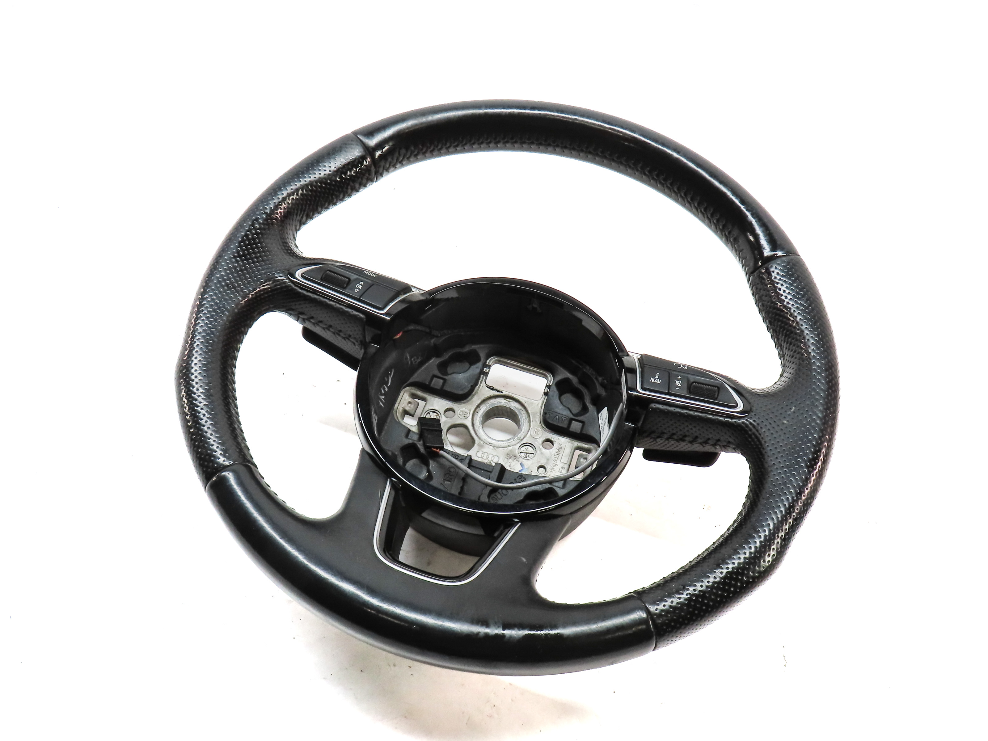 13-17 AUDI Q5 Q7 SQ5 B8 8R 4M 3 SPOKE STEERING WHEEL w/ SWITCH BUTTONS & PADDLES — exact item pictured